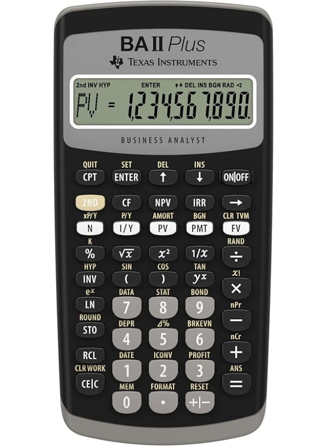TEXAS INSTRUMENTS BA II Plus Financial Calculator Black - Image 1